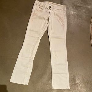 American Eagle Women's 6 Skinny Jeans White Stretch Embroidered Never Worn.